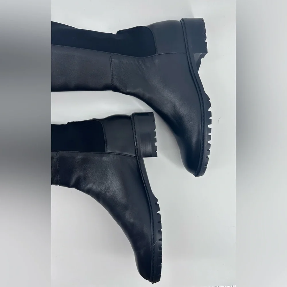 New $950 STUART WEITZMAN 5050 BOOT STRETCH LEATHER OVER THE KNEE BLACK 7.5 S4829